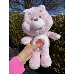 Vintage 1985 Kenner Sharebear Care Bear Stuffed Plush Milkshake Purple